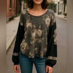 Free People Flower Patch Long Sleeve Top